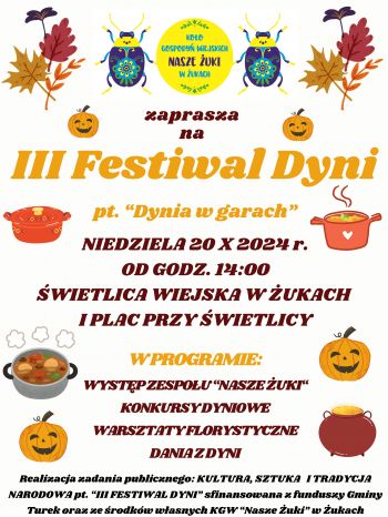 Zapraszamy na III Festiwal Dyni do uk